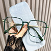 New Korean version of anti-blue light glasses frame fashion large frame square plain plain lens myopia finished glasses