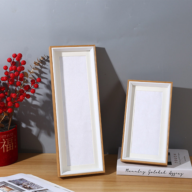 Stereo Photo Frame Table Long Wooden Creative Photo Frame Table Table Log Color Picture Frame Wall Photo Wall