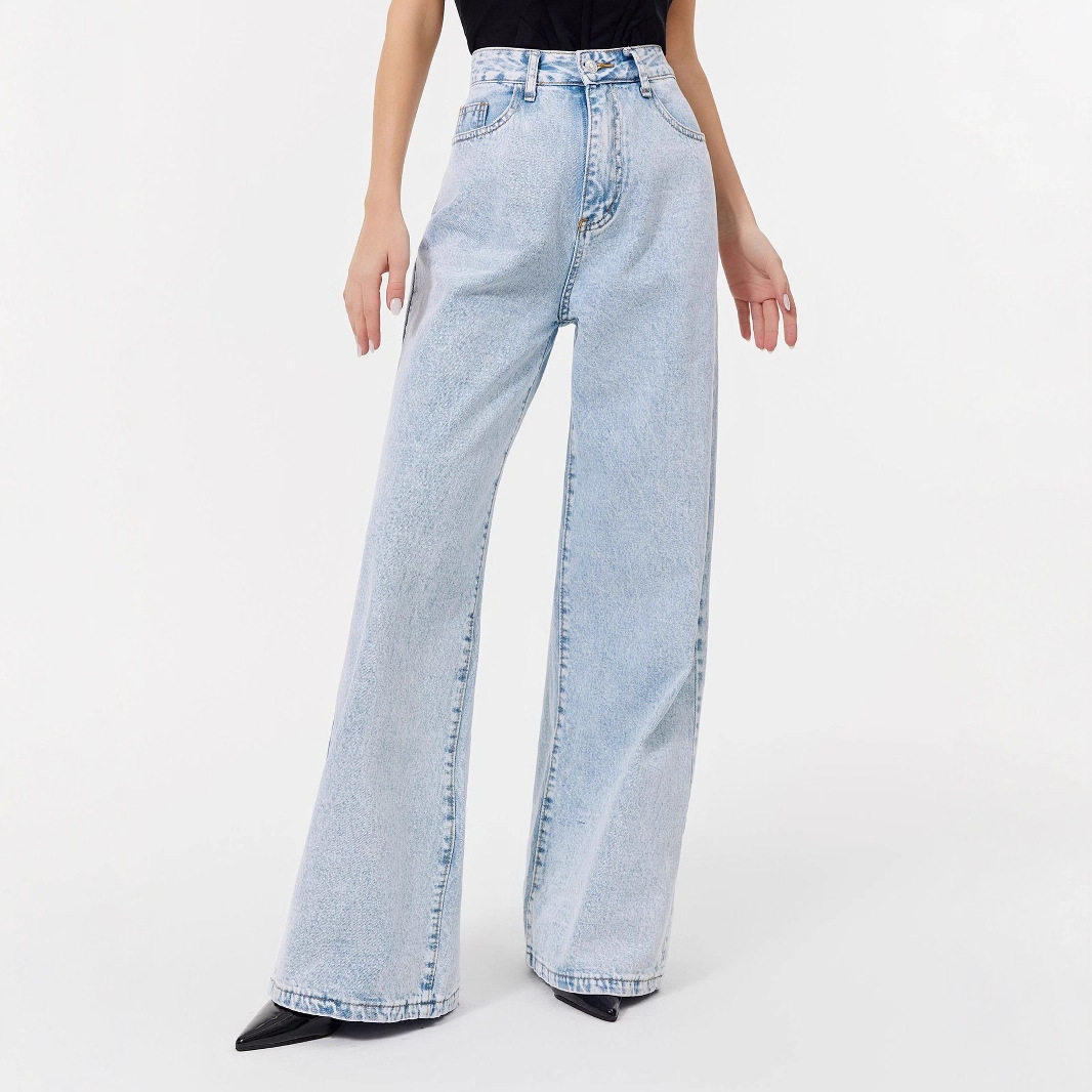 High Waisted Casual Straight Leg Wide Leg Jeans European and American Style Womens Fashion Wholesale Available
