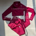 Half-zip pants suit