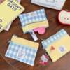 New Spliced ​​Double-Layer Zipper Storage Bag, Small Fresh Custard Plaid Lipstick Earphone Bag, Portable Clutch Bag, Card Holder