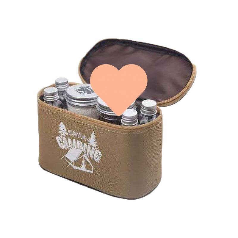 Outdoor Portable Seasoning Bottle Set Camping Picnic Seasoning Dispensing Jar Sealed Oil Bottle Combination Seasoning Storage Bag
