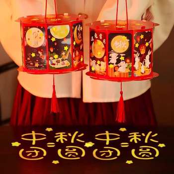 Mid-Autumn Festival Lantern Handmade DIY Material Package 2025 New Antique Palace Lantern Kidsren's Satchel Horse Lantern Hanging Decoration