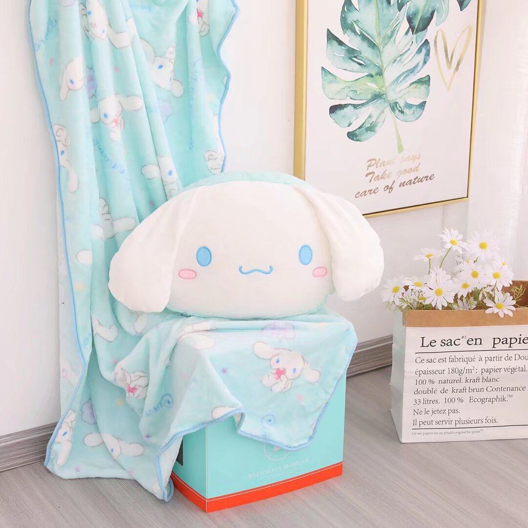 Cartoon pillow blanket doll nap blanket sofa blanket thickened blanket air conditioning blanket portable travel blanket car blanket