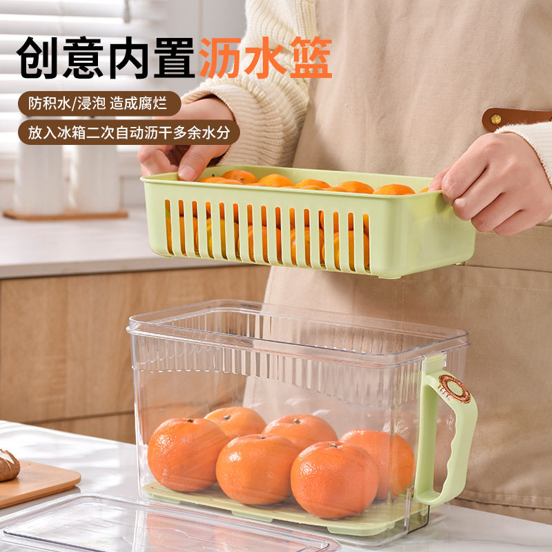 Fruit and Vegetable Egg crisper household kitchen organizing storage draining crisper refrigerator preservation storage box