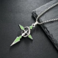 Cross surround necklace (green)