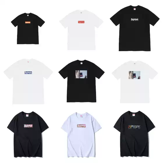 Cross-border American Tide supreme Funny BOX Classic Letter Printing Loose Short-sleeved Street American T-shirt Half-sleeved