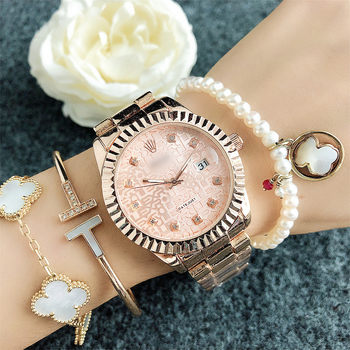 Automatic Perpetual Calendar Watch Alloy Fashion Watch Designer Watch Round High-End Embossed Dial Calendar Watch