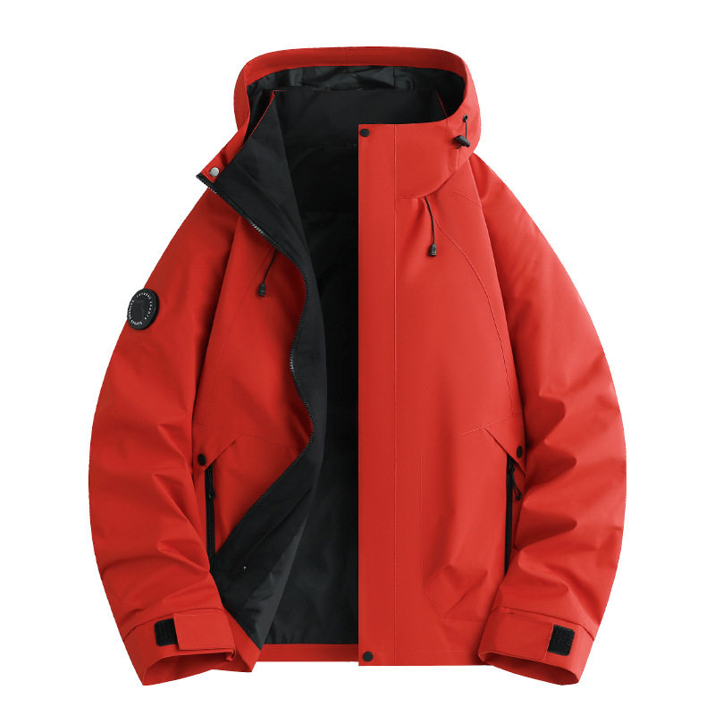 Hooded Jacket, Autumn and Winter Windproof and Waterproof Three-In-One Mountaineering Jacket, Polar Fleece Liner, Same Style Jacket for Men and Women