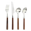 Walnut knife, fork and spoon four-piece set household 304 stainless steel hotel restaurant Western tableware wooden handle fork steak knife