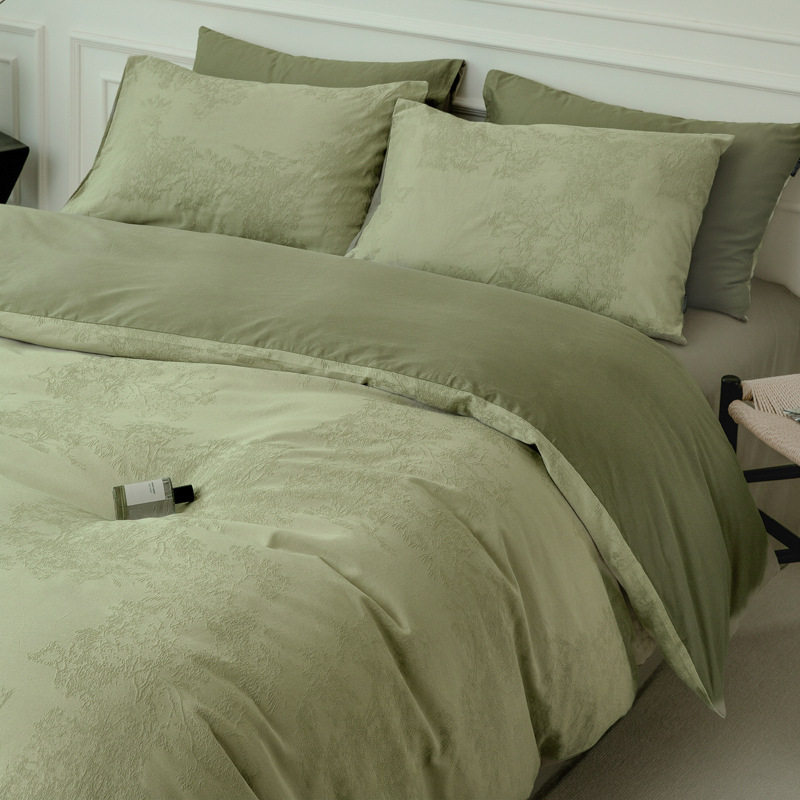 Class a Pure Cotton Long-Staple Cotton Bed Four-Piece Set Pure Cotton Jacquard Accessible Luxury High-End Bedding Bed Bed Sheets Quilt Cover Three-Piece Set