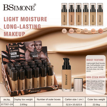 For cross-border display boxed moisturizing and light natural foundation liquid lasting makeup-free concealer foundation liquid