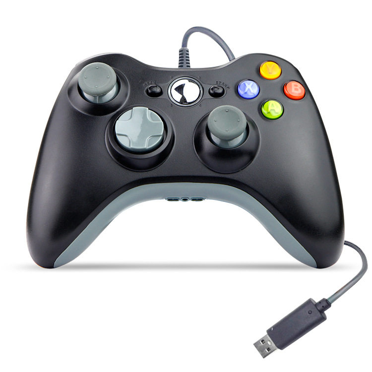 Factory Direct sales Xbox360 wired handle compatible with USB game Black and White two colors can be equipped with color box packaging