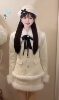 Korean Drama Daughter Big Miss Tight Waist Slimming Woolen Coat Overskirt suit Women's cotton and thickening Warm Two-piece Set