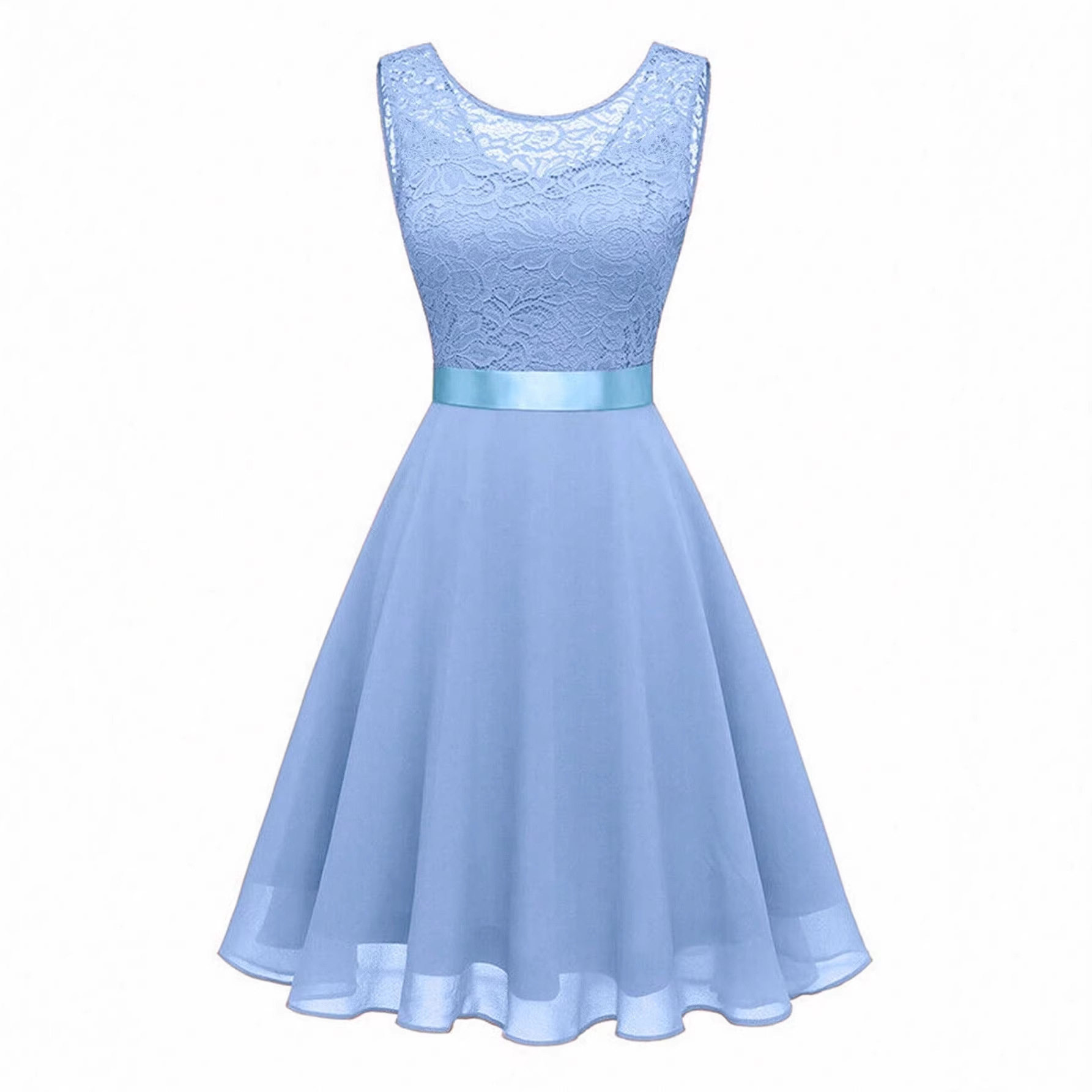 Sleeveless Lace Panel Dress Elegant Design Spring Summer Style Perfect for Parties and Special Occasions Wholesale