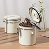 Coffee Bean Sealed Jar 304 Stainless Steel Exhaust Valve Breathing Seal Storage Jar with Spoon Fresh-keeping Jar Coffee Jar