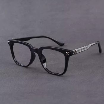 Korean Style Artistic All-match Glasses Frame Women's Internet Popular Big Face Retro Myopic Glasses Men's and Women's Handsome Black Frame Plain