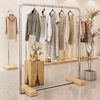 Solid Wood Island Display Rack for High-End Clothing Stores, Floor-Standing Women's Clothing Store Special Clothes Hanger, Floor-Standing Rod Clothes Hanger