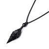 Cross-Border Pendulum Natural Obsidian Pendant for Men and Women Starry Sky Blue Sand Octahedral Rhombus Necklace Personalized Couple Gift