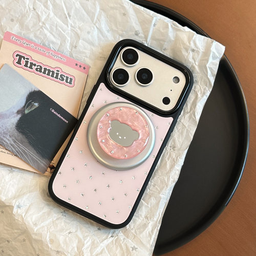 AceCase贝母小熊镜面苹果18PROMAX手机壳iphone17pro磁吸支架16鎏金15适用14简约13星星12卡通 - 图2