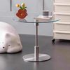 Nordic Stainless Steel Bedroom Side Table, Vintage Sofa Side Table, Simple Bedside Table with Wheels, Sofa Glass Corner Table, Coffee Table