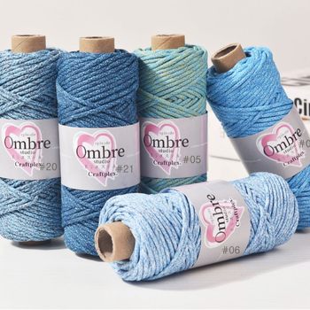 3mm Colorful Polyester Core-Spun Rope Gradient Mixed Color Rope 50.1m Pieces DIY Woven Bag Hand-Woven Cord