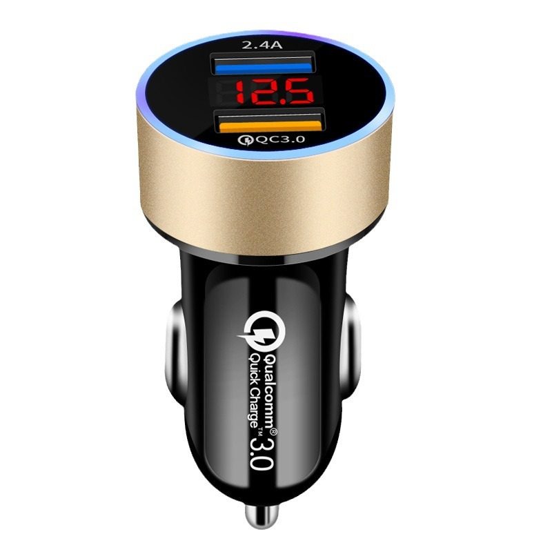 Digital display super fast charger car charger 66W car charger metal ring display car car charger manufacturer