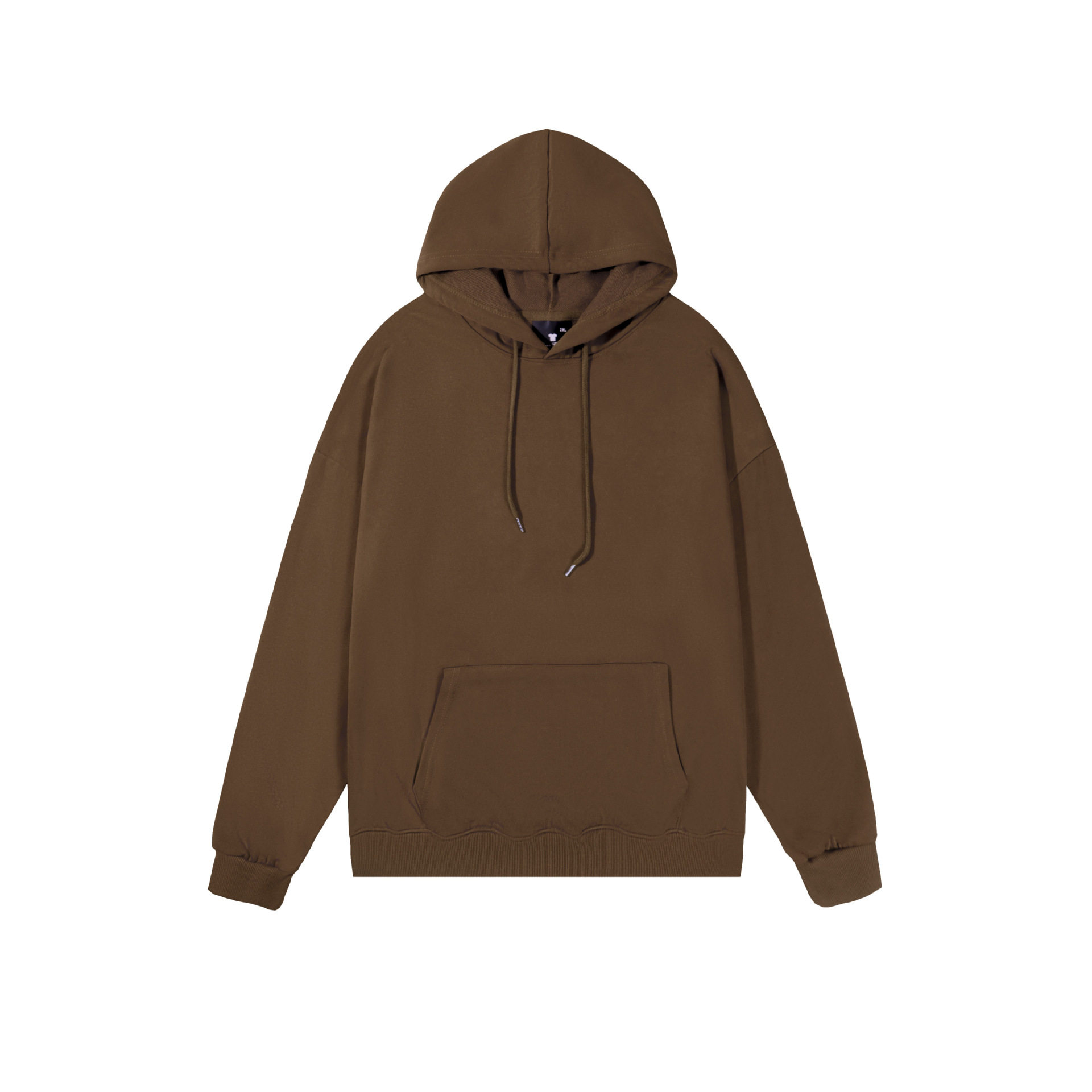 跨境亚马逊春秋季落肩宽松涤纶纯色连帽卫衣男女款情侣套头长袖衫