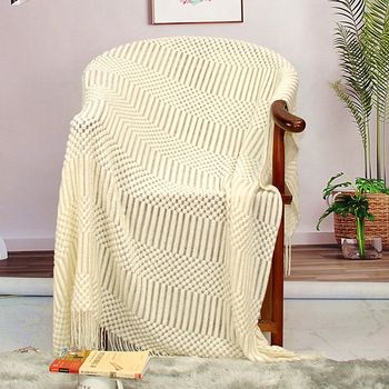 Carefully Selected Amazon Internet Celebrity Knitted Blanket Nordic Casual Sofa Blanket Light Luxury B&B Bed Towel Bubble Blanket Wholesale
