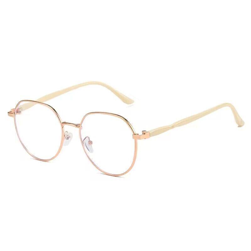 Student High-Appearance Myopia Glasses for Women, Artistic Plain Face Round Face Anti-Blue Light High-End Frame Glasses for Men
