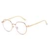 Student High-Appearance Myopia Glasses for Women, Artistic Plain Face Round Face Anti-Blue Light High-End Frame Glasses for Men