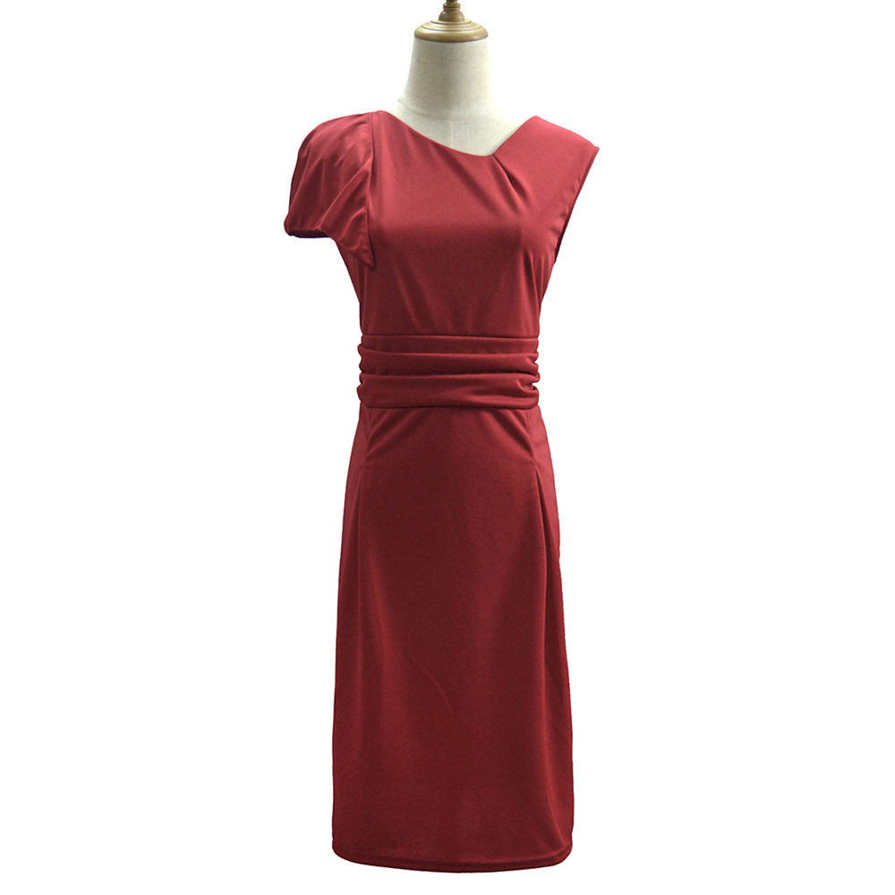 Ruffled Sleeve Bodycon Dress Pencil Fit Pleated Detail Elegant Style Perfect for Evening Events Wholesale Available