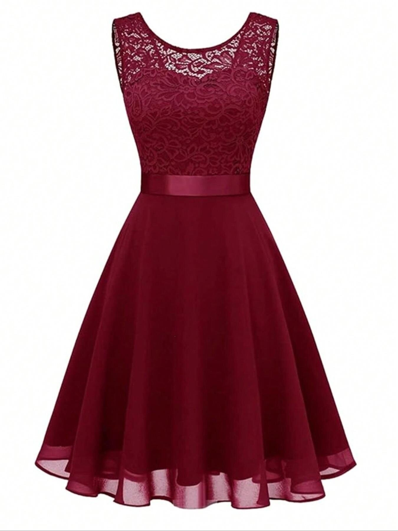 Women's Lace Elegant Sleeveless Dresses