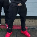 Black and red pants