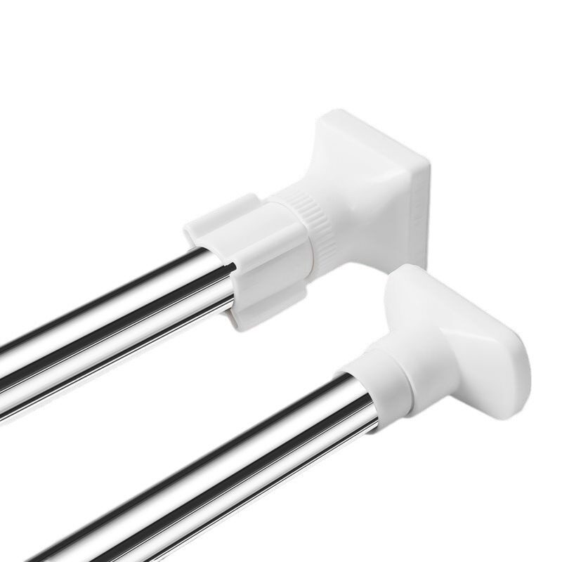 Free Shipping, No Punching, Clothes Drying Rod, Curtain Rod, Telescopic Rod, Wardrobe Clothes Hanging Rod, Retractable Shower Curtain Rod, Stainless Steel Balcony Support