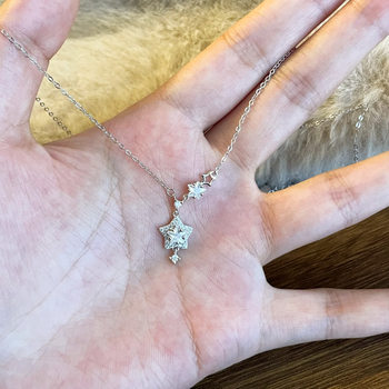 Sparkling Diamond Star Pendant Necklace for Women, Light Luxury Titanium Steel Non-Fading Necklace, 2026 New Minimalist Style Clavicle Chain Jewelry, Customizable