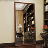 Retro Wooden Full-Length Mirror Floor-To-Ceiling Mirror Non-Deformable Household Removable Fitting Mirror Vertical Dressing Mirror Ins Style