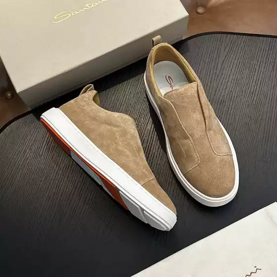 Cross-Border Big Brand New Casual Leather Shoes, Comfortable and Breathable Genuine Leather Loafers for Men, Soft Sole, Flat Heel, Solid Color Business