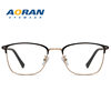 Aoran Metal Retro Glasses Frame, Fashionable Eyebrow Half-Frame Flat Glasses for Men, Can Be Equipped with Myopia Color-Changing Anti-Blue Light Glasses