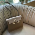 Elephant Ash-Head Layer Swift Leather Dancing Bag