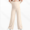 European and American Maternity Pants for Autumn and Winter, Outerwear Long Pants, Belly Support, Non-Tightening, Wide-Leg, High-Waisted, High-Elastic, Breathable Maternity Straight-Leg Pants