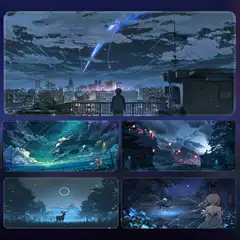 Oversized mouse pad animation landscape computer keyboard desk pad office padded lock edge cushion a generation of hair