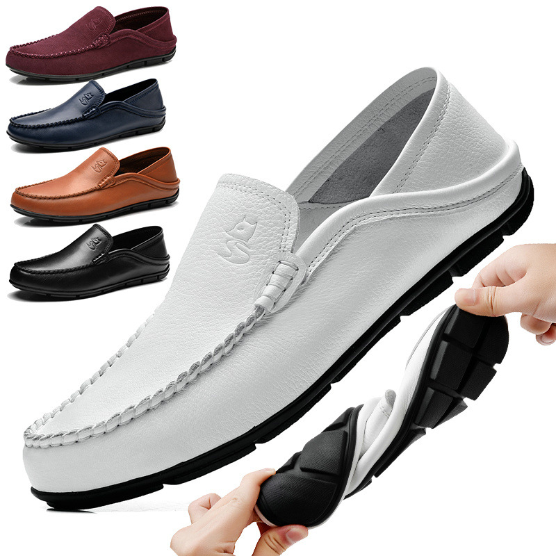 Giày Da Nam Chất Liệu Da Bò Thoáng Khí Phong Cách Trẻ Trung