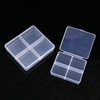 Fixed 4-grid Plastic Transparent Plastic Box Ring Storage Box with Lid Fishing Gear Manicure Box Jewelry Accessories Packaging Box