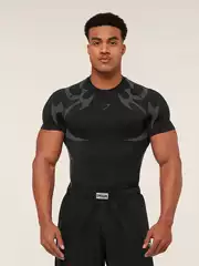Gymshark New Storm T-Shirt Men's Workout Fitness Running Basketball Training Quick-Dry Breathable Compression Short Sleeve