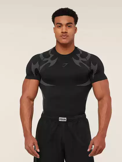Gymshark New Storm T-Shirt Men's Workout Fitness Running Basketball Training Quick-Dry Breathable Compression Short Sleeve