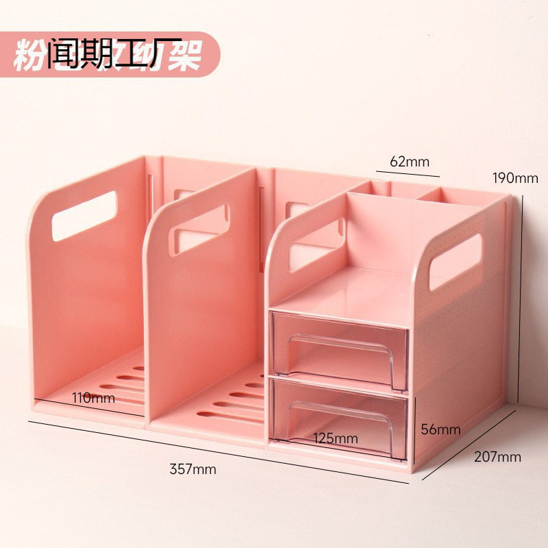 Desktop Bookshelf with Drawer Bookshelf Simple Desk Student Book Desk Storage Bookshelf