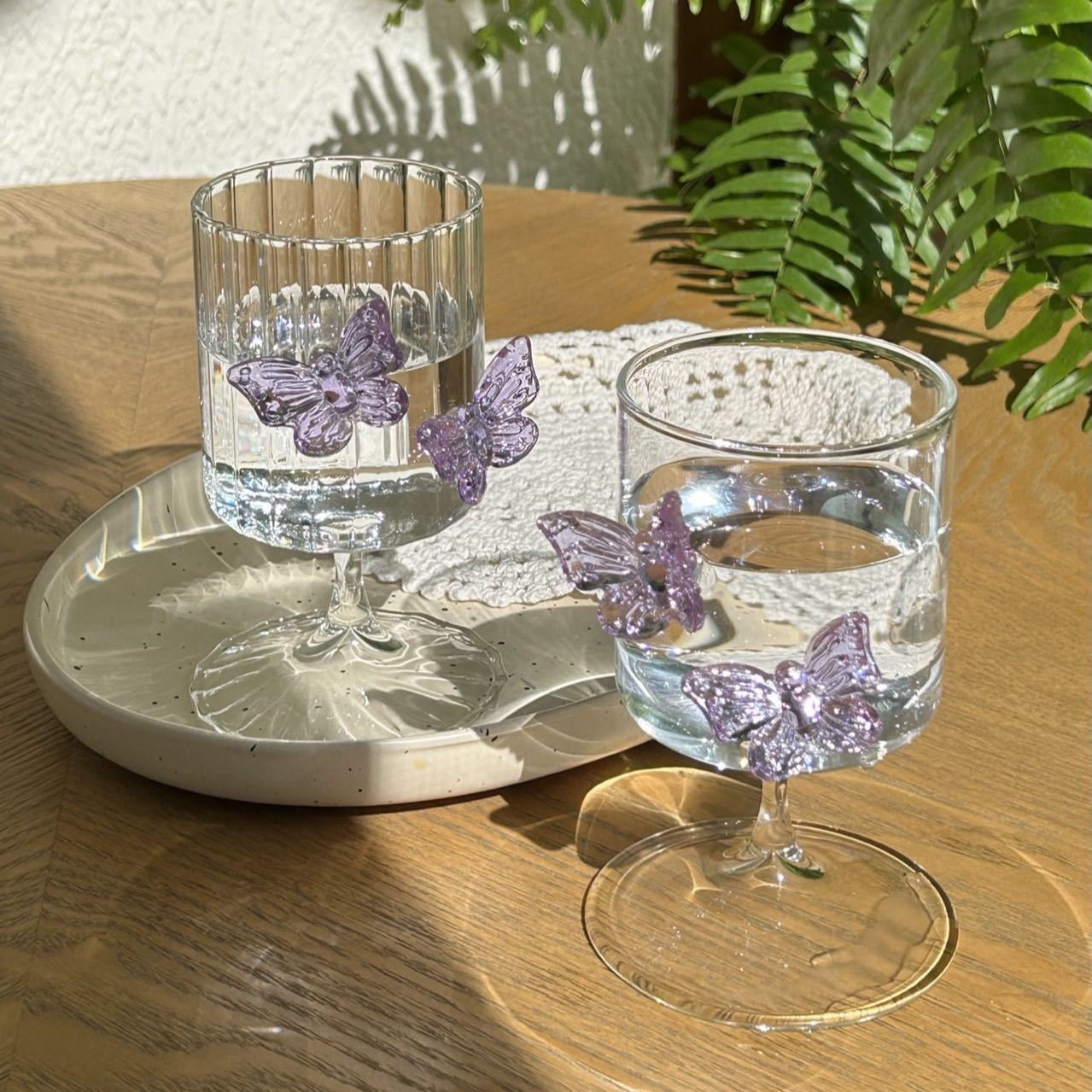 Original Designer Goblet Ins High-value Butterfly Wine Glass Butterfly Water Glass Champagne Wine Glass Cocktail Glass