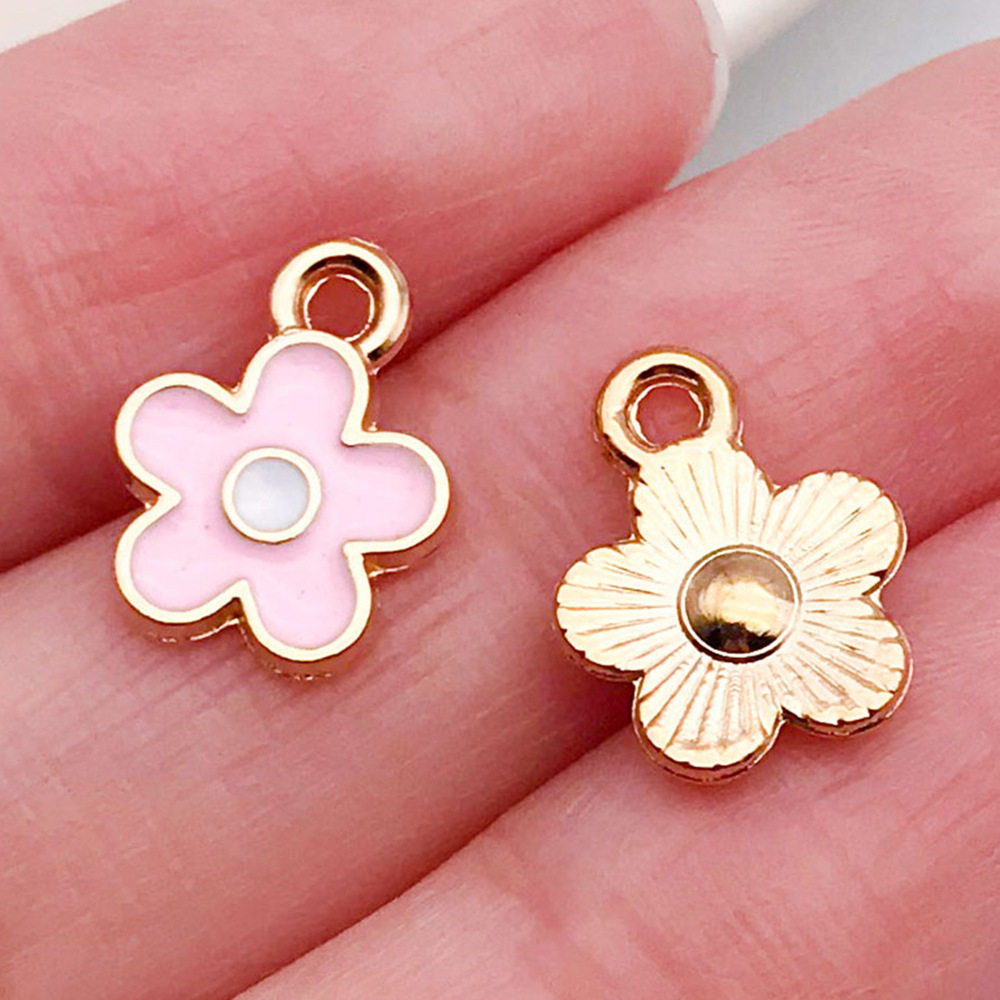 混50个红粉爱心桃心饰品配件 diy手链钥匙扣项链吊坠合金滴油挂件