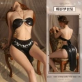 Black [headband + chain + tube top + skirt + t pants]
